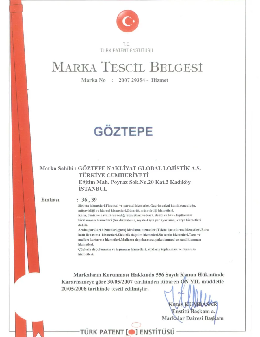 Marka tescil belgesi